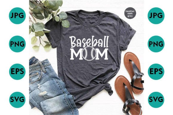 Baseball Mom Typography T-Shirt Design for Editorial Use
