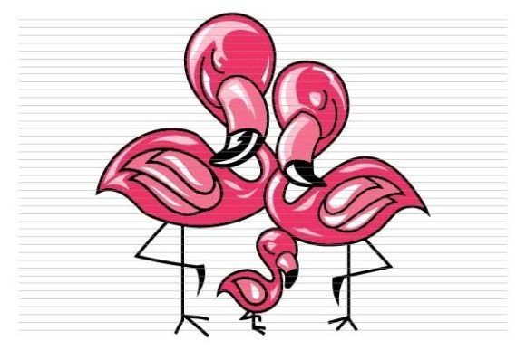 Flamingo Family Graphics for T-Shirt Designs and Branding
