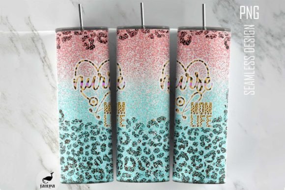 Nurse Mom Life Leopard Tumbler Wrap: A Vibrant Graphic for Creative Projects