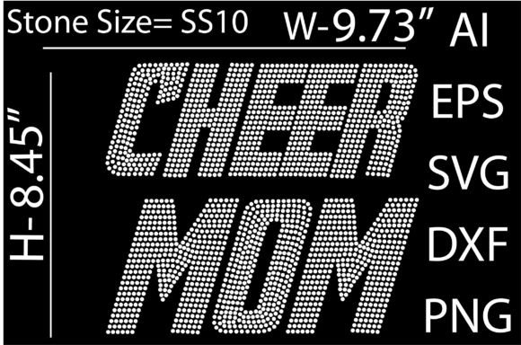 Printable Cheer Mom Rhinestone Templates for Graphics and T-Shirt Designs