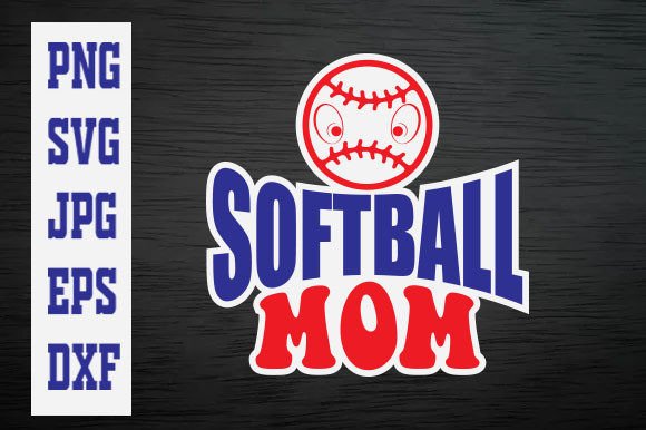 Softball Mom Sticker Design: A Versatile Graphic for T-Shirt and Merchandise Creations